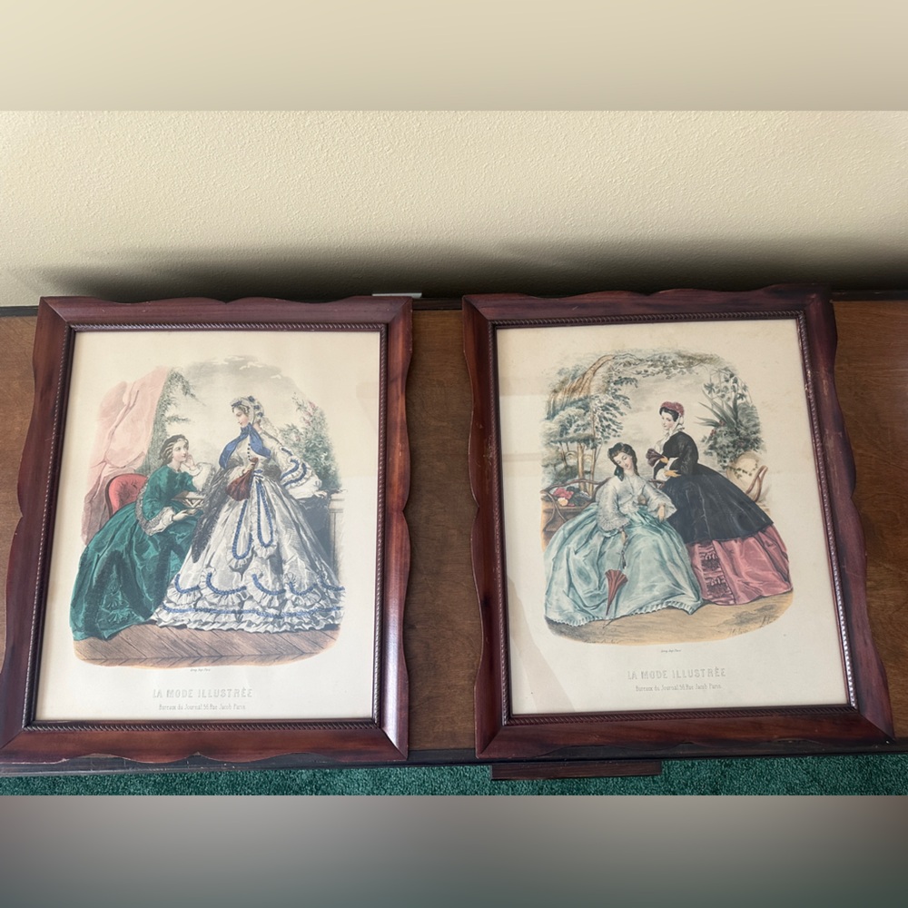 Vintage Framed Fashion Prints - 17x20 - Picture 3 of 4